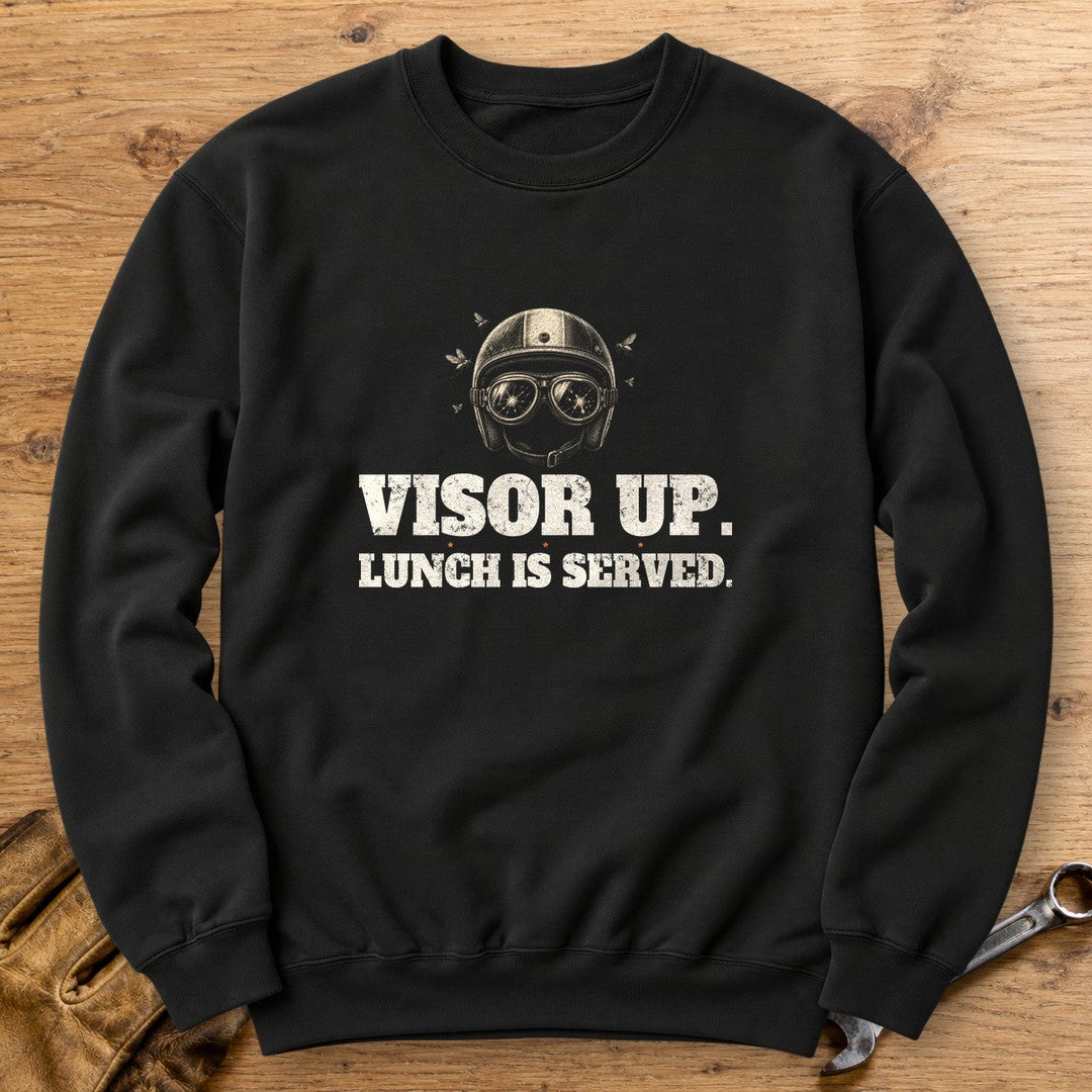 Visor Up Lunch Crewneck Sweatshirt - Black - bench