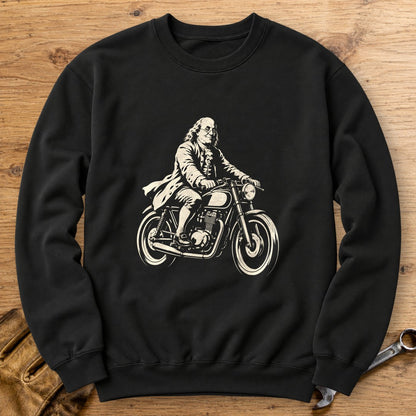 Benjamin Franklin Cafe Racer Crewneck Sweatshirt - Black - bench