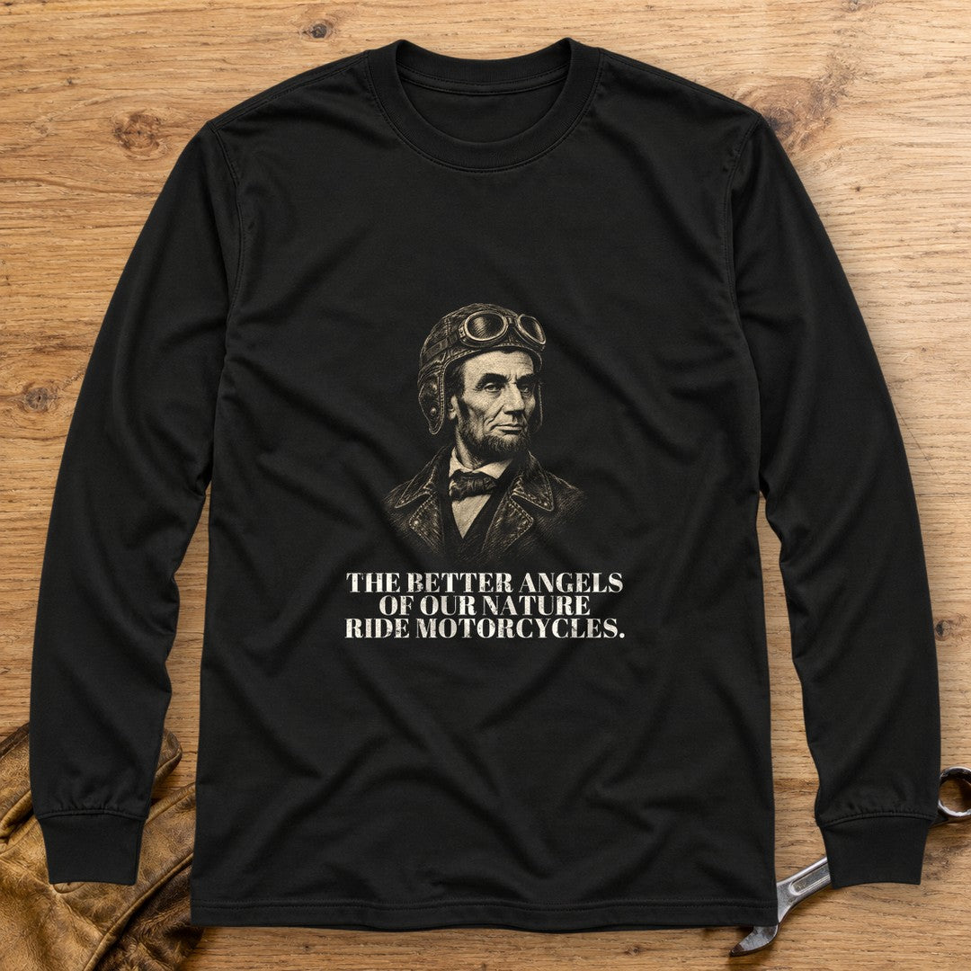 Abraham Lincoln Better Angels Ride Long Sleeve T-Shirt - Black - bench
