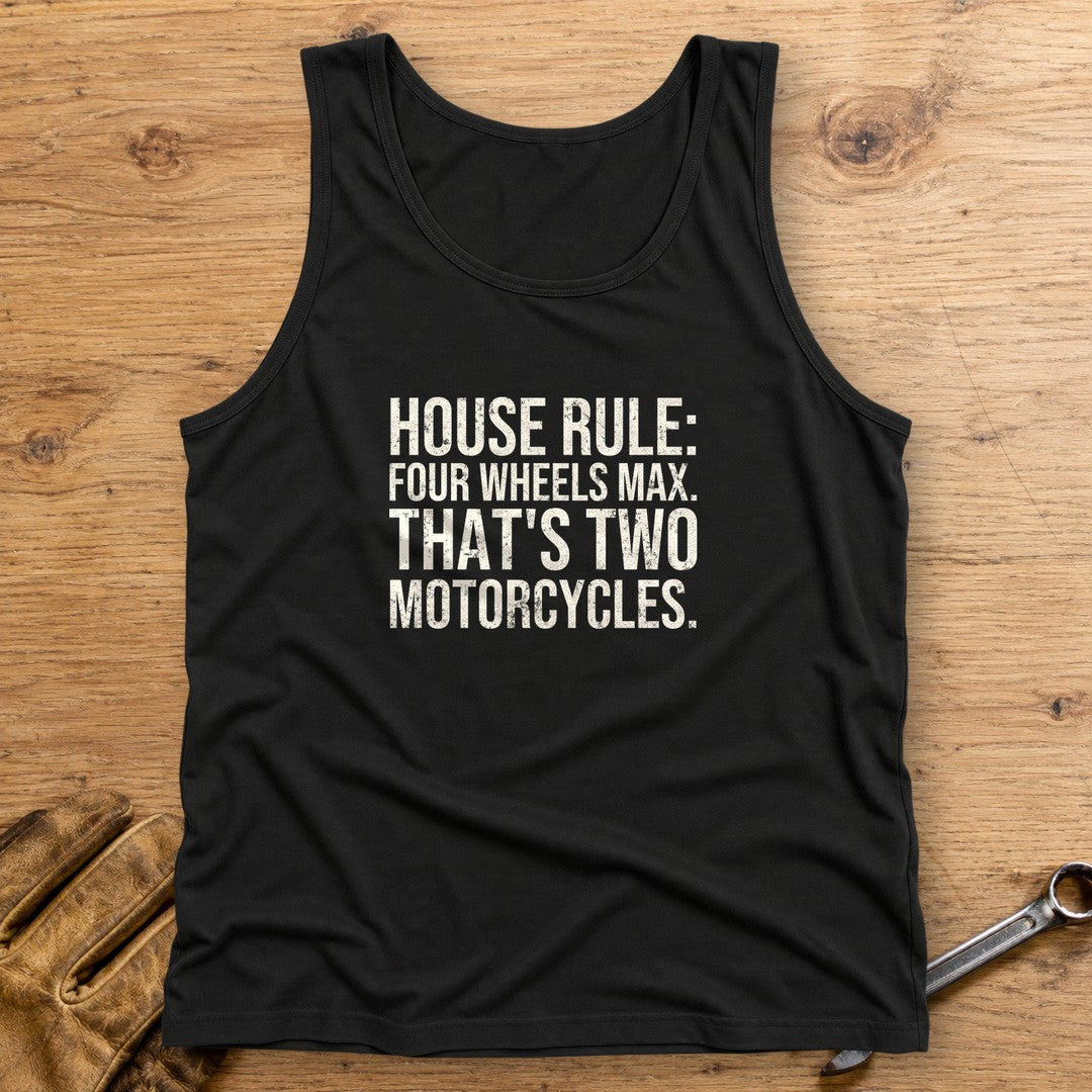 Four Wheels Max Tank Top - Black - bench