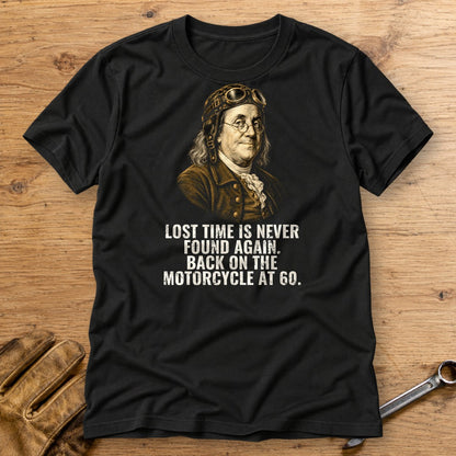 Benjamin Franklin Back On At 60 T-Shirt - Black - bench