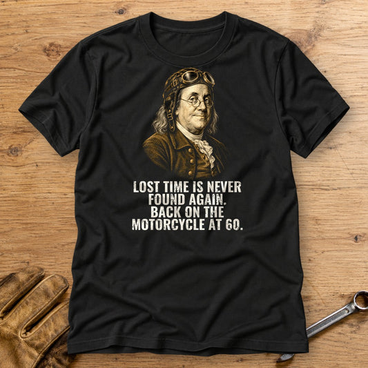 Benjamin Franklin Back On At 60 T-Shirt - Black - bench