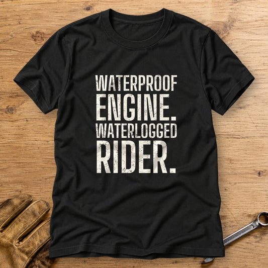 Waterlogged Rider T-Shirt - Black - bench