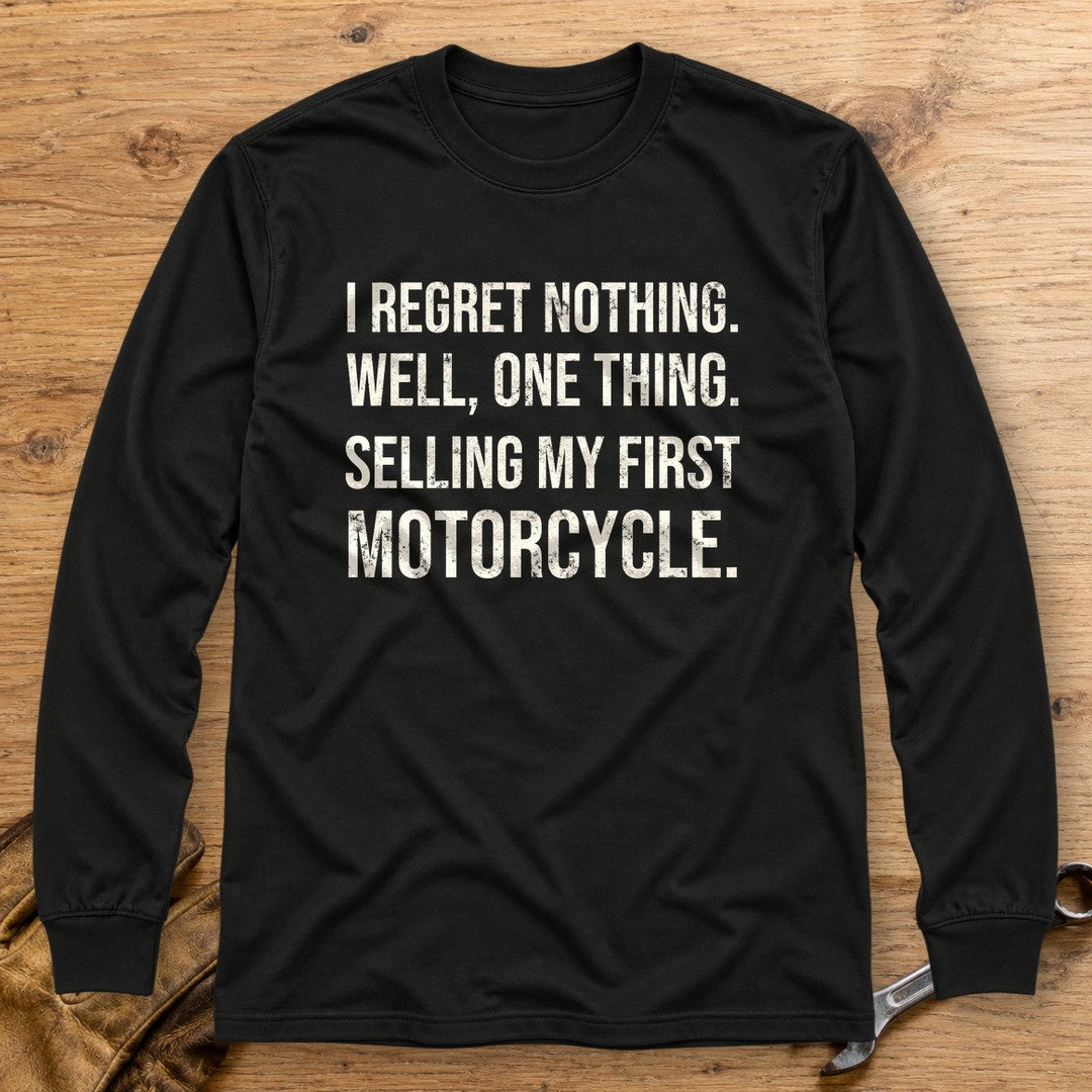 First Motorcycle Regret Long Sleeve T-Shirt - Black - bench