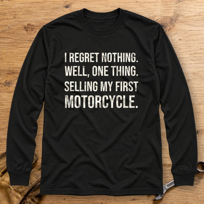 First Motorcycle Regret Long Sleeve T-Shirt - Black - bench