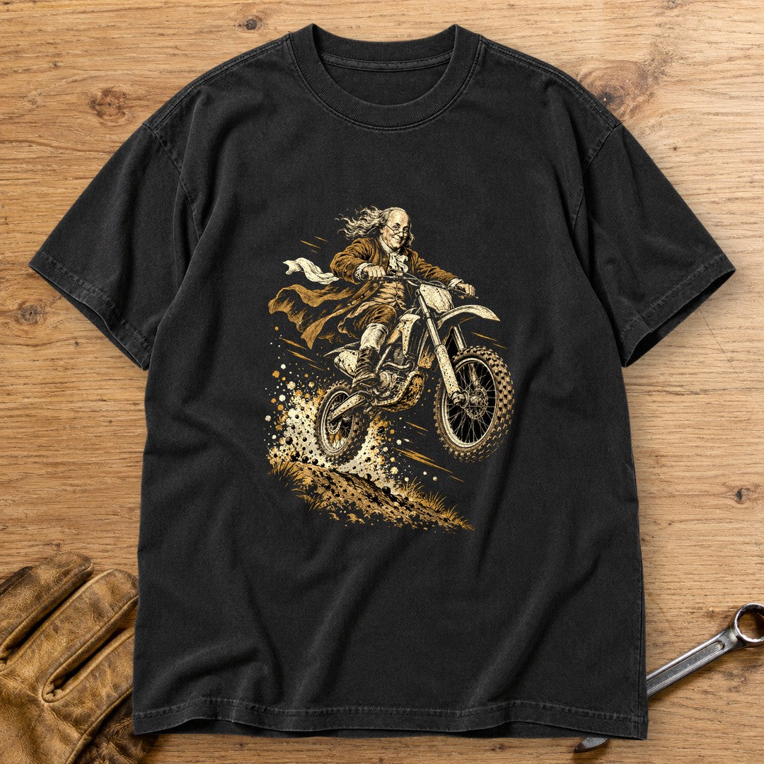 Benjamin Franklin Dirt Jump Premium T-Shirt - Black - bench