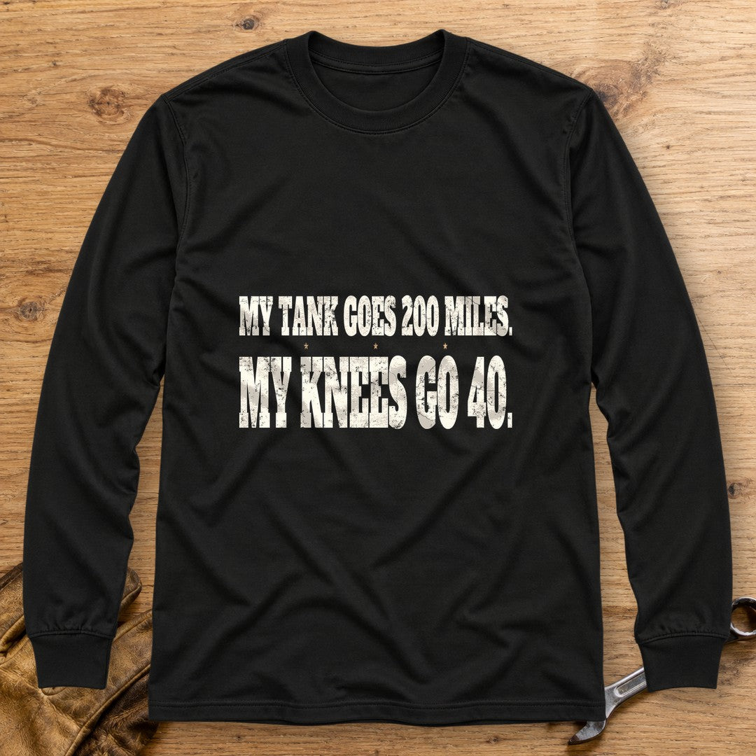 Knees Go Forty Long Sleeve T-Shirt - Black - bench