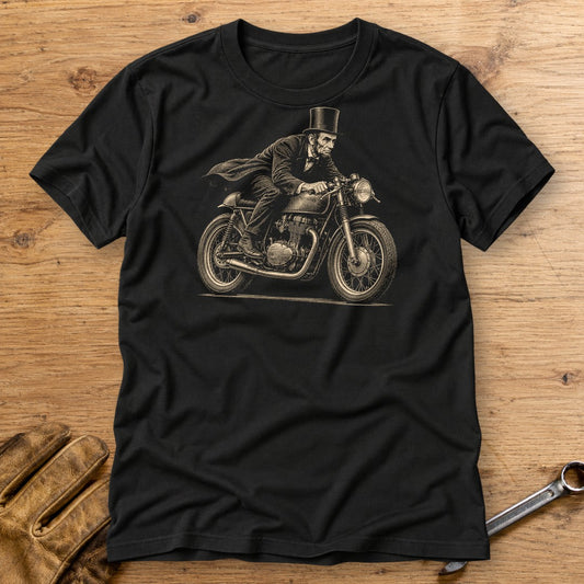 Abraham Lincoln Cafe Racer T-Shirt - Black - bench