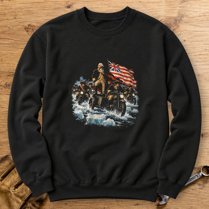 George Washington Crosses Ice Crewneck Sweatshirt - Black - bench