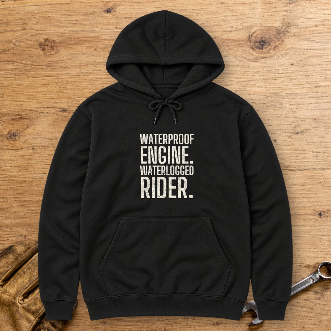 Waterlogged Rider Hoodie - Black - bench