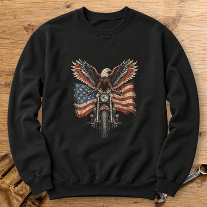 Eagle on the Handlebars Crewneck Sweatshirt - Black - bench