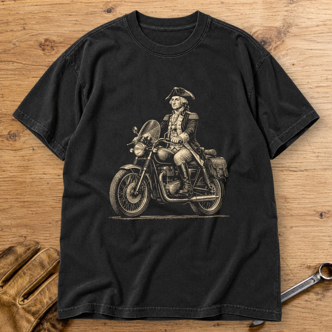 George Washington Founding Tourer Premium T-Shirt - Black - bench