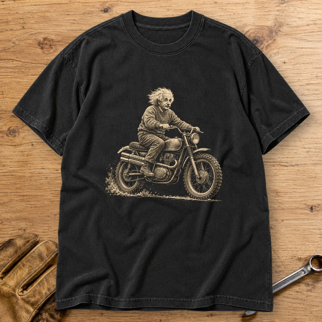 Albert Einstein Scrambler Premium T-Shirt - Black - bench