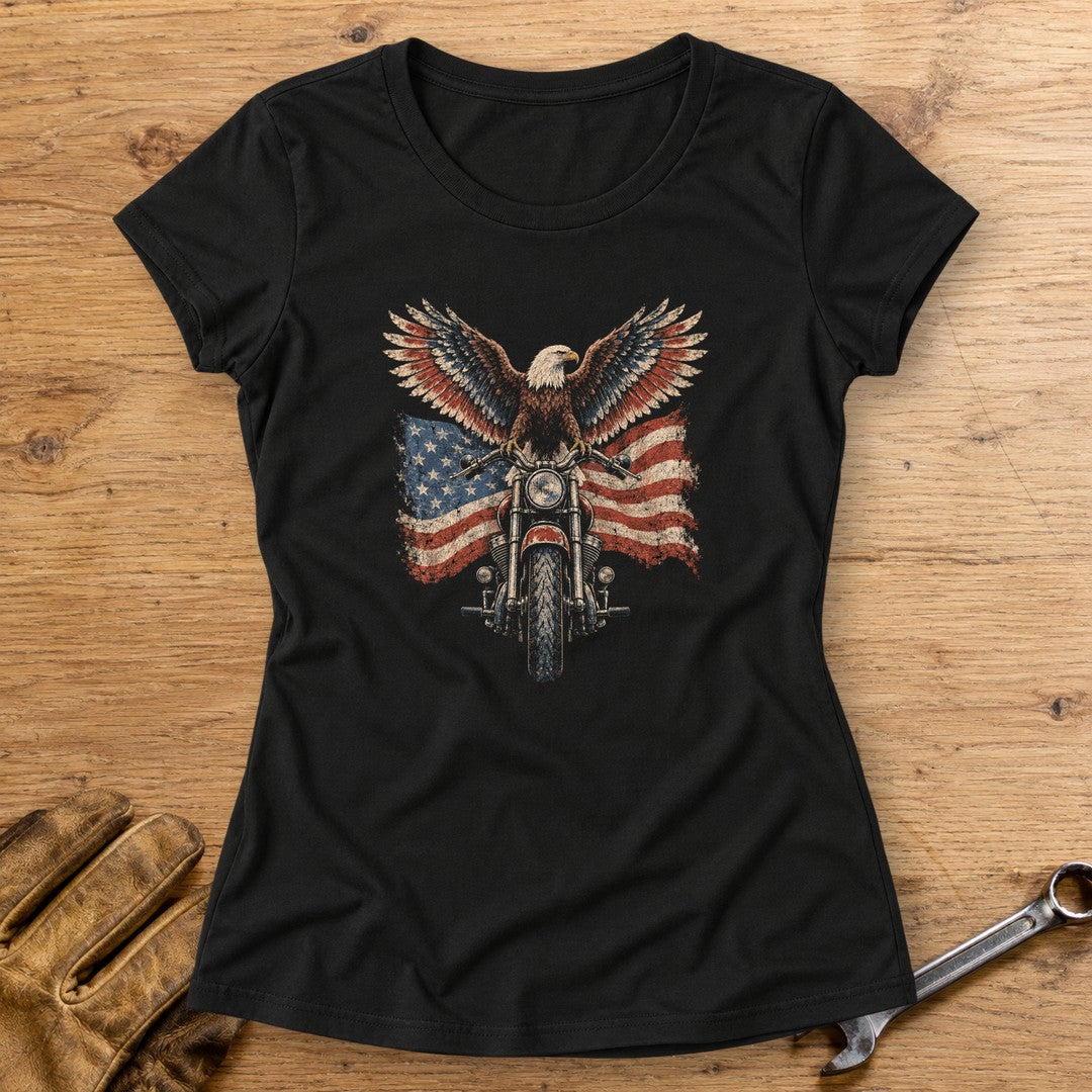 Eagle on the Handlebars Women's T-Shirt - Black - bench