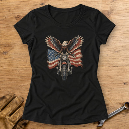 Eagle on the Handlebars Women's T-Shirt - Black - bench