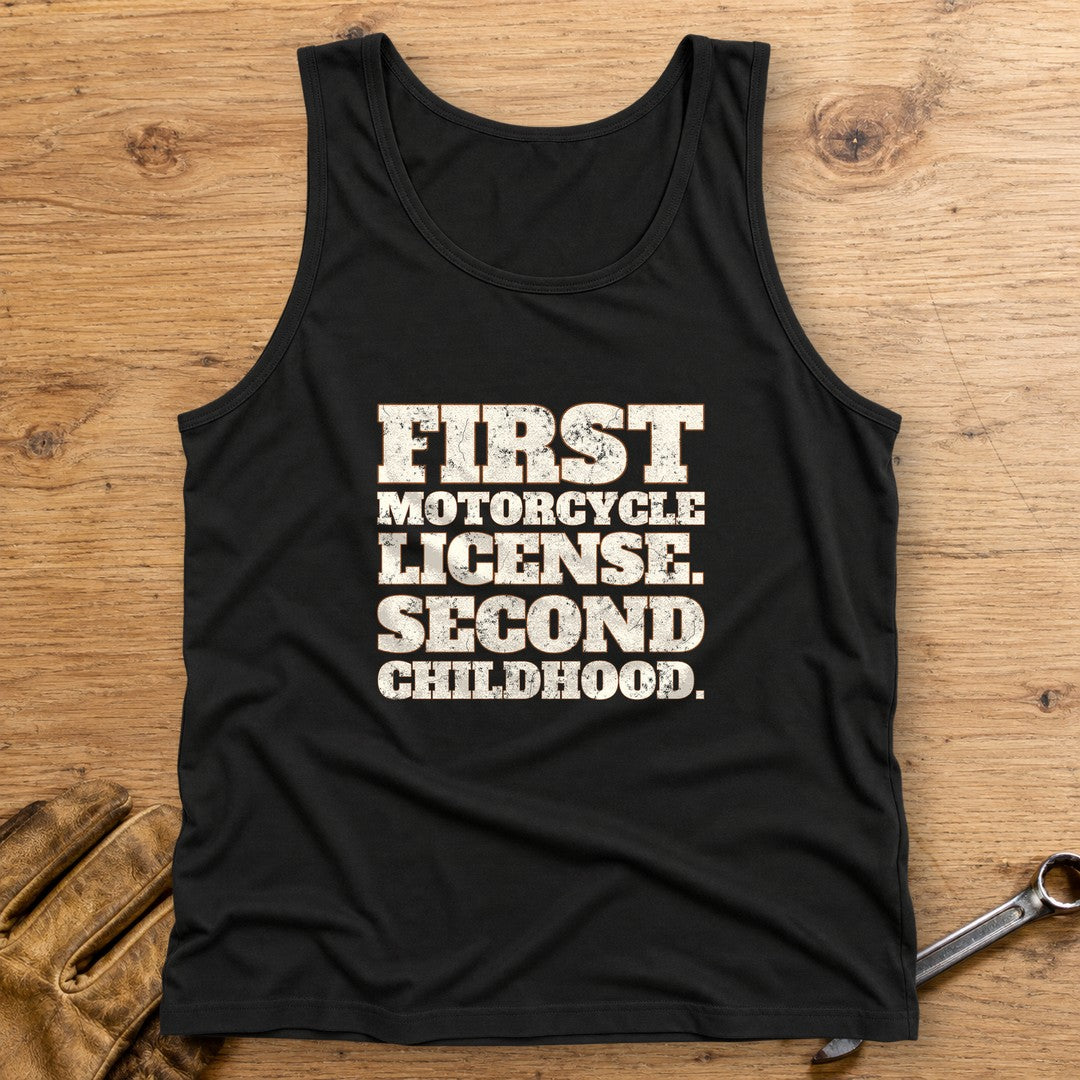 Second Childhood Tank Top - Black - bench