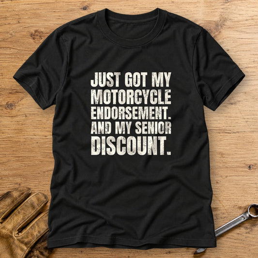 Senior Discount Rider T-Shirt - Black - bench