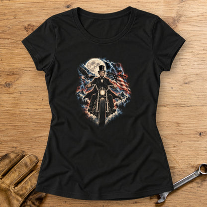 Abraham Lincoln Moonlight Ride Women's T-Shirt - Black - bench
