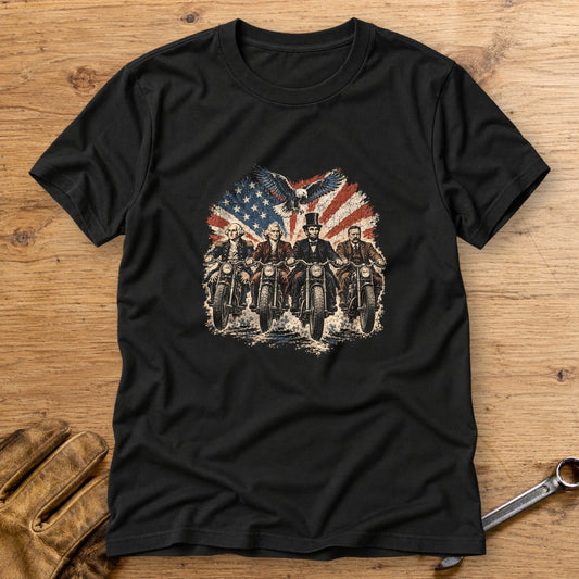 G. Washington, T. Jefferson, A. Lincoln & T. Roosevelt Ride T-Shirt - Black - bench