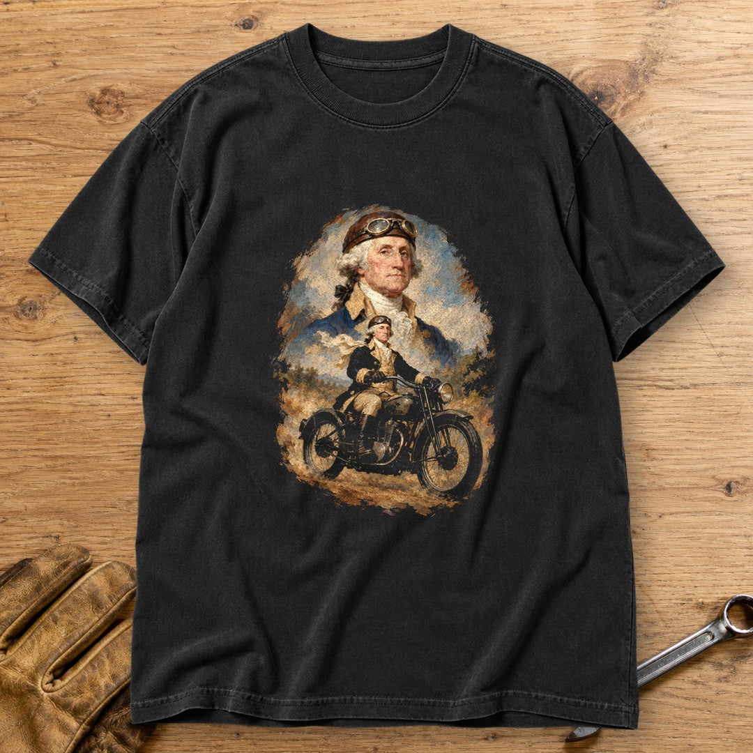 George Washington Goggles Portrait Premium T-Shirt - Black - bench