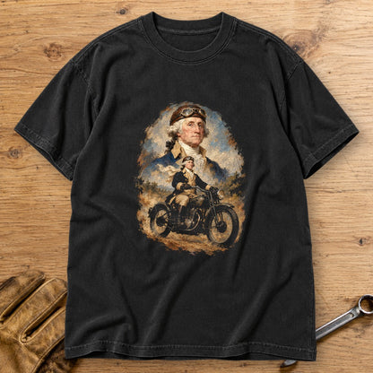 George Washington Goggles Portrait Premium T-Shirt - Black - bench