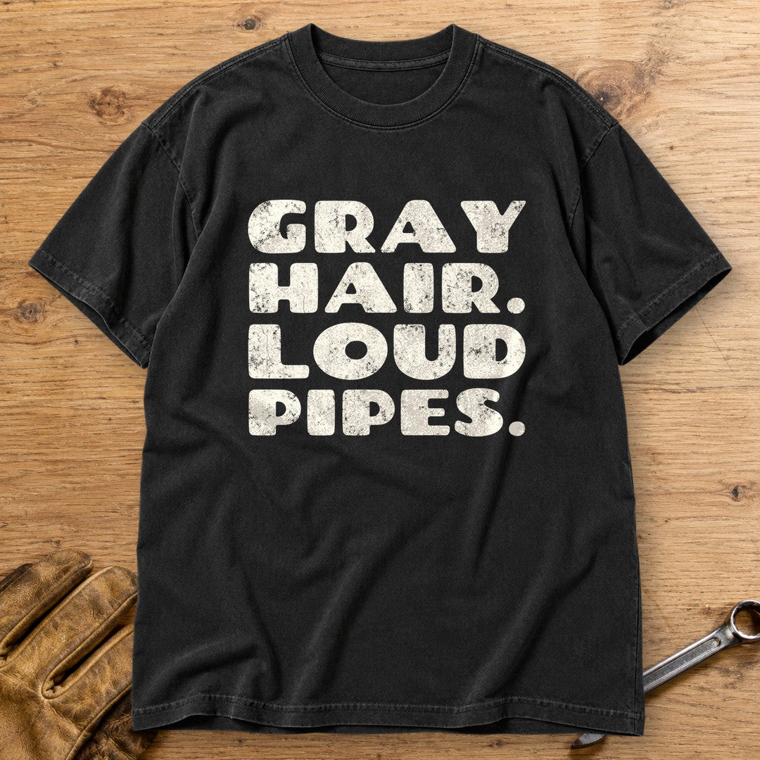 Gray Hair Loud Pipes Premium T-Shirt - Black - bench