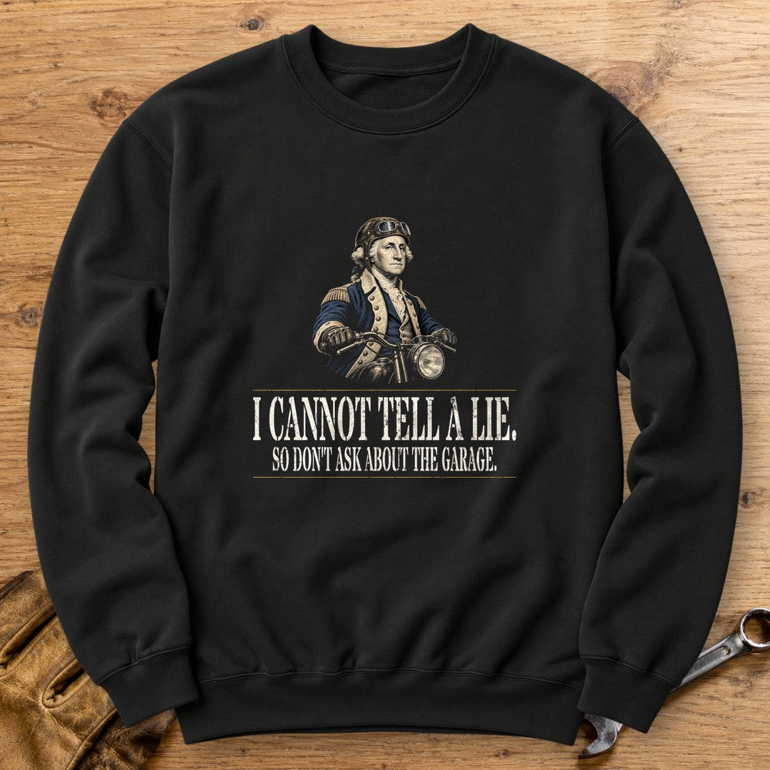George Washington Cannot Tell a Lie Crewneck Sweatshirt - Black - bench