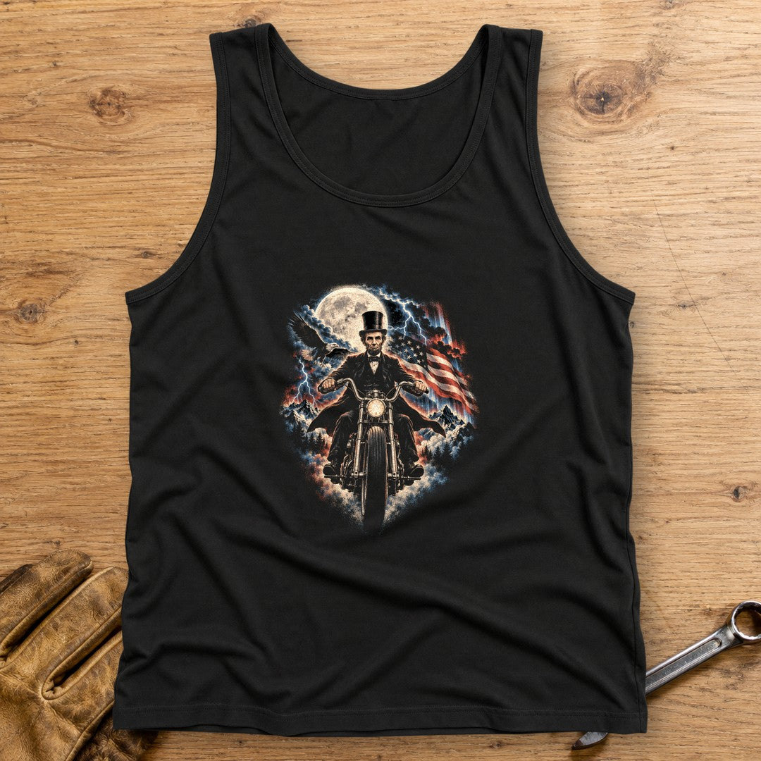 Abraham Lincoln Moonlight Ride Tank Top - Black - bench