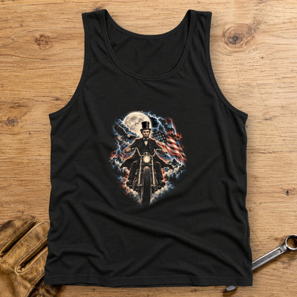 Abraham Lincoln Moonlight Ride Tank Top - Black - bench