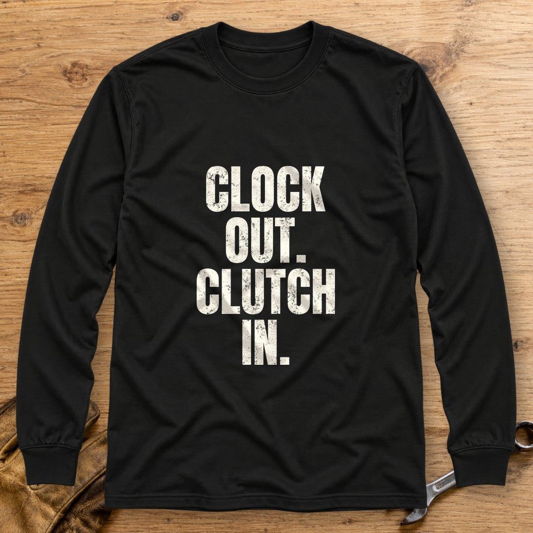 Clock Out Clutch In Long Sleeve T-Shirt - Black - bench
