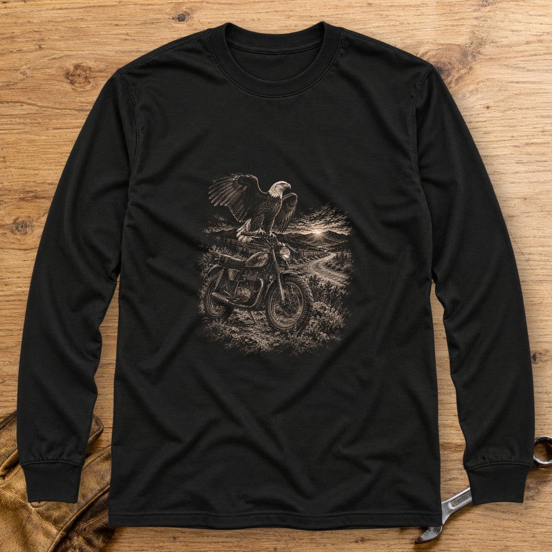 Eagle Lookout Long Sleeve T-Shirt - Black - bench
