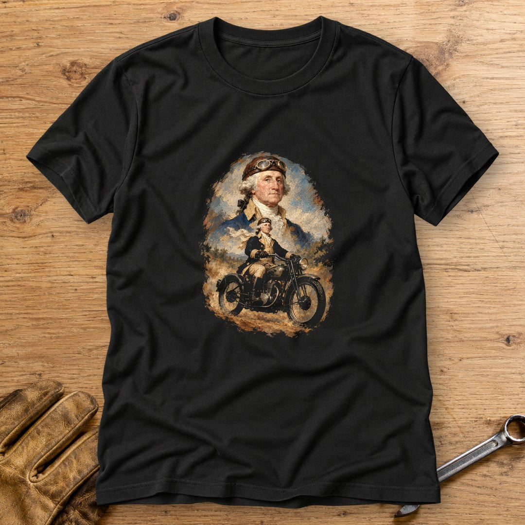 George Washington Goggles Portrait T-Shirt - Black - bench