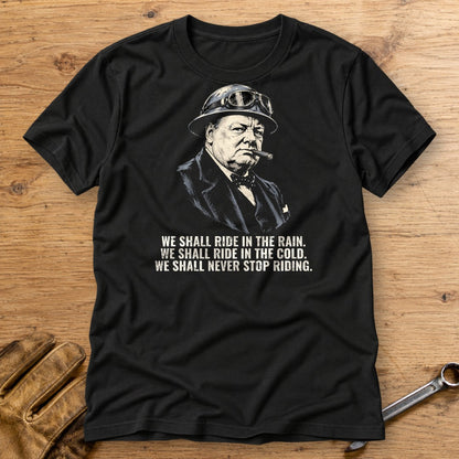 Winston Churchill We Shall Ride T-Shirt - Black - bench