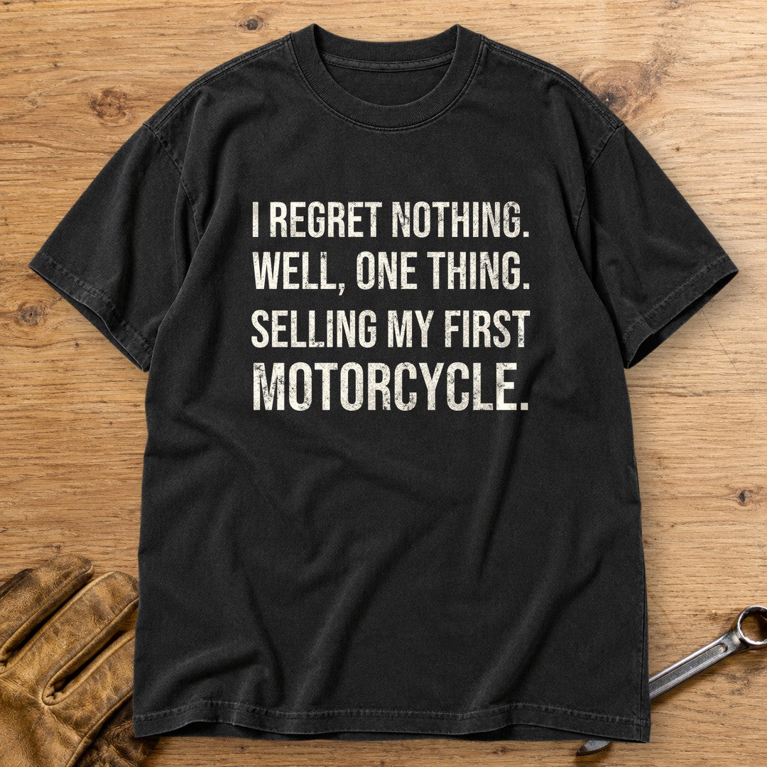 First Motorcycle Regret Premium T-Shirt - Black - bench