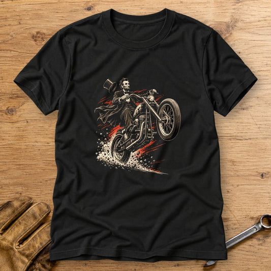 Abraham Lincoln Top Hat Wheelie T-Shirt - Black - bench