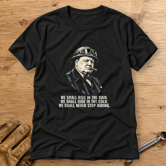 Winston Churchill We Shall Ride T-Shirt - Black - bench