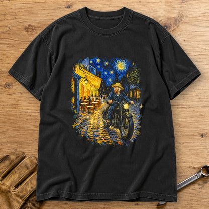 Vincent van Gogh Night Cafe Premium T-Shirt - Black - bench