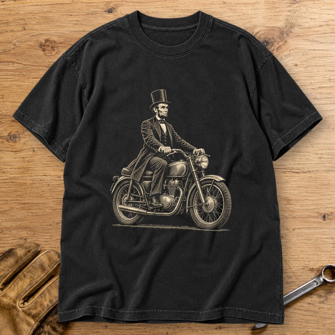 Abraham Lincoln Honest Ride Premium T-Shirt - Black - bench