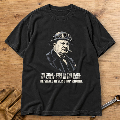 Winston Churchill We Shall Ride Premium T-Shirt - Black - bench