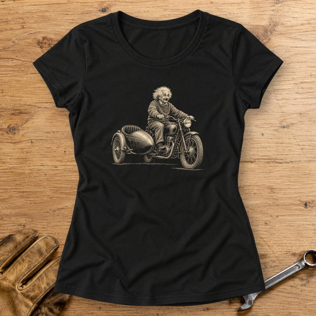 Albert Einstein Relatively Fast Sidecar Women's T-Shirt - Black - bench