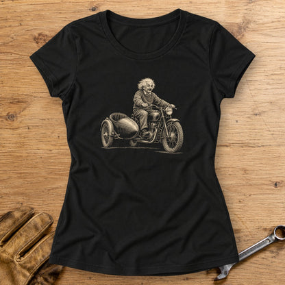 Albert Einstein Relatively Fast Sidecar Women's T-Shirt - Black - bench