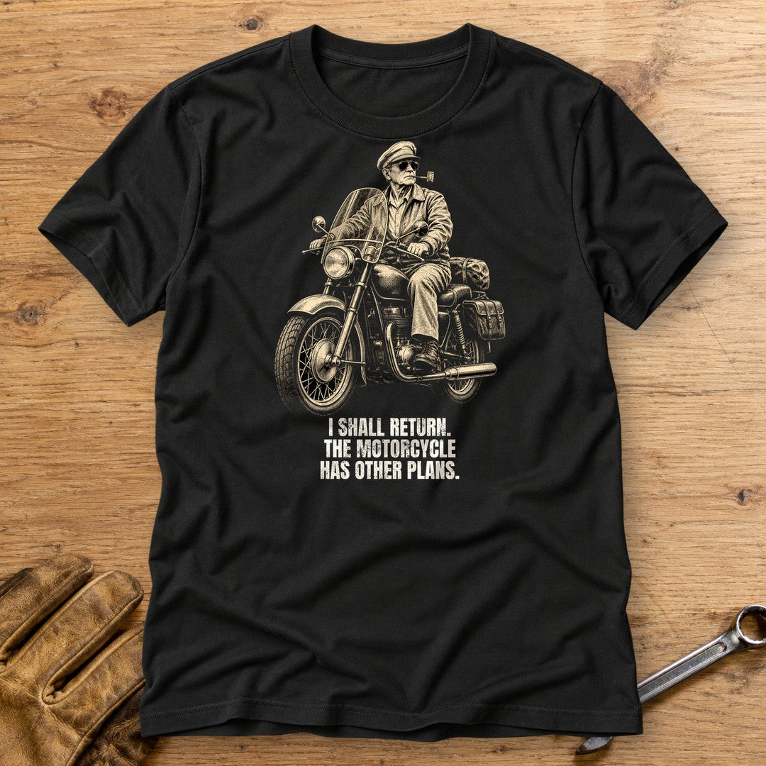 Douglas MacArthur Motorcycle Has Other Plans T-Shirt - Black - bench