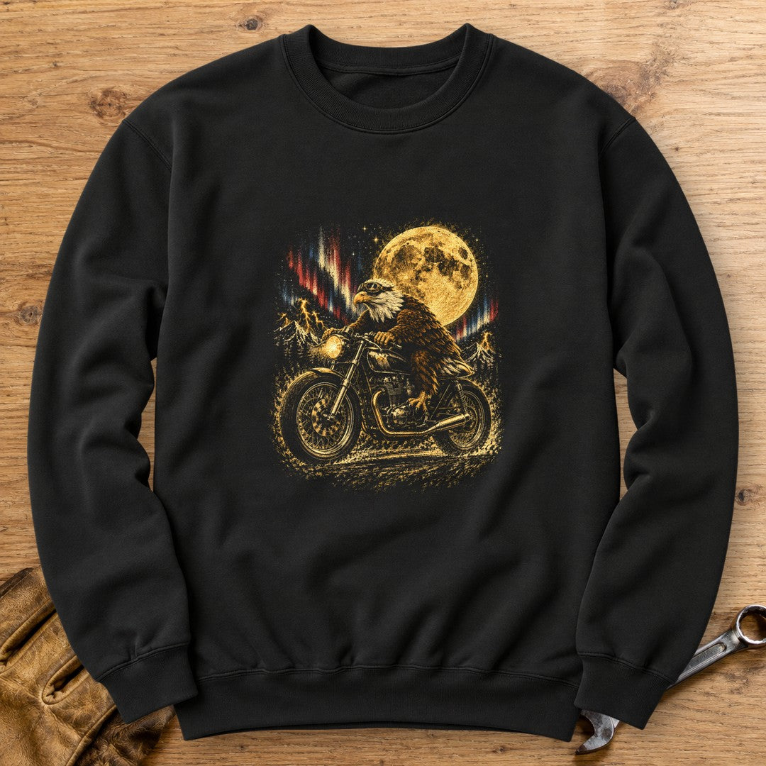 Moonlight Eagle Rider Crewneck Sweatshirt - Black - bench