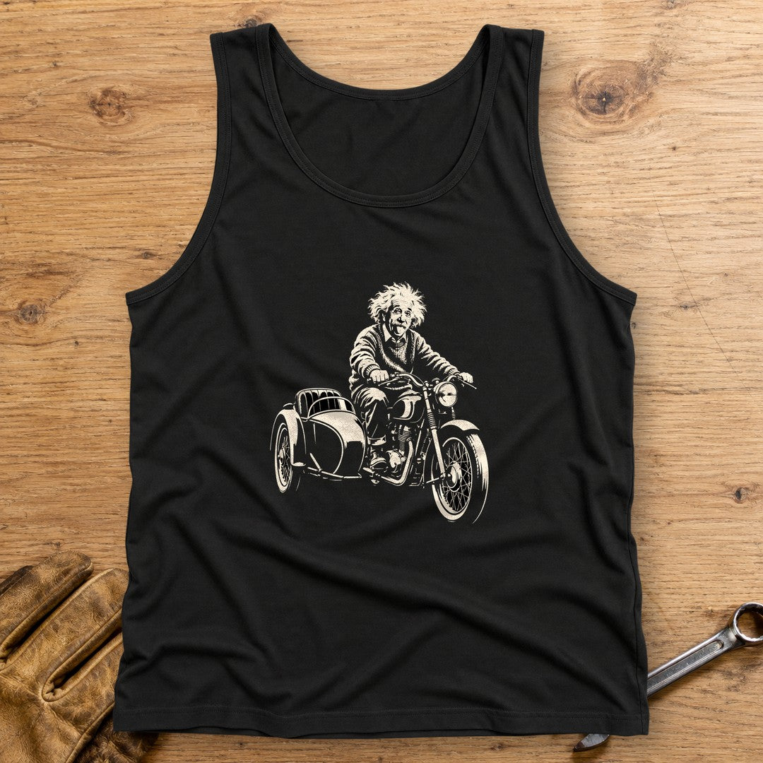 Albert Einstein Sidecar Tank Top - Black - bench