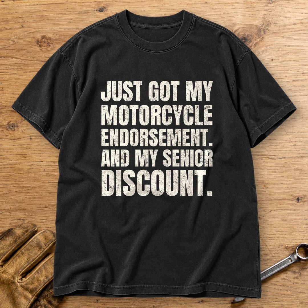 Senior Discount Rider Premium T-Shirt - Black - bench