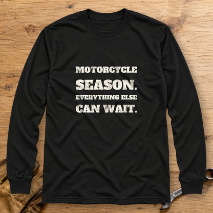 Motorcycle Season Long Sleeve T-Shirt - Black - bench
