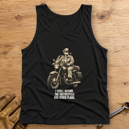 Douglas MacArthur Motorcycle Has Other Plans Tank Top - Black - bench
