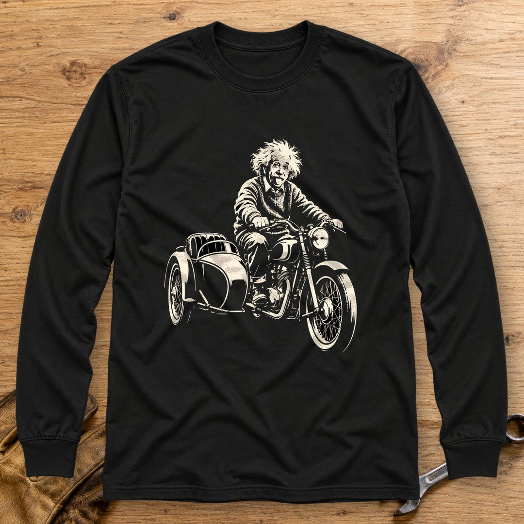 Albert Einstein Sidecar Long Sleeve T-Shirt - Black - bench