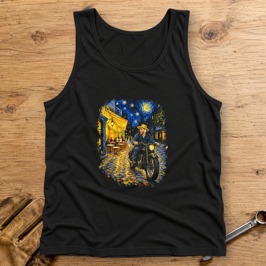 Vincent van Gogh Night Cafe Tank Top - Black - bench