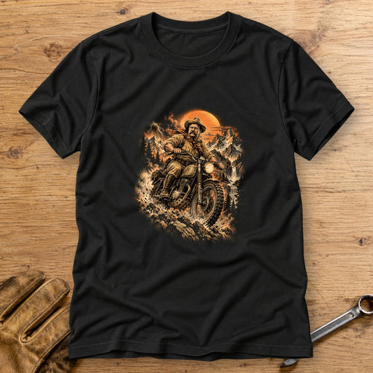 Theodore Roosevelt Mountain Trail T-Shirt - Black - bench